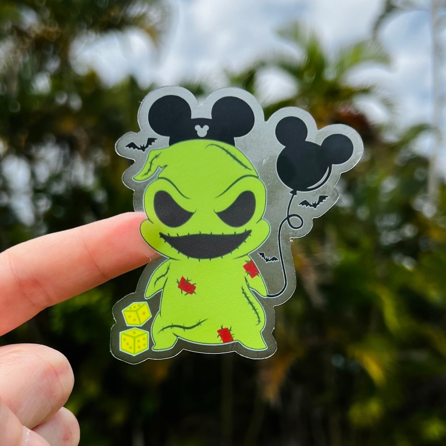 Oogie Boogie vacations in Disney Transparent Sticker