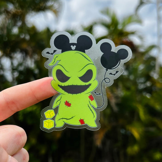 Oogie Boogie vacations in Disney Transparent Sticker