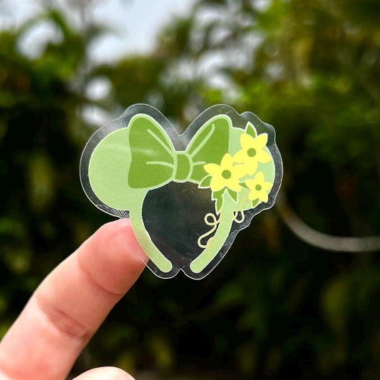 Princess and the Frog Tiana Minnie Ears Transparent Sticker