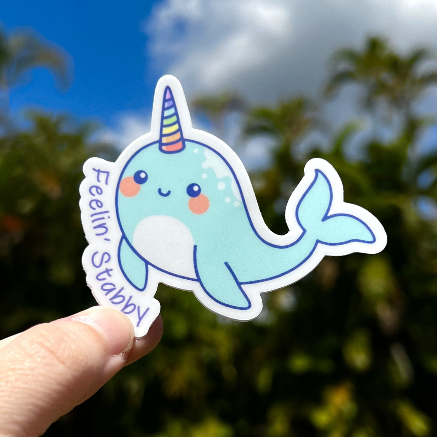 Feelin Stabby Narwhal Sticker